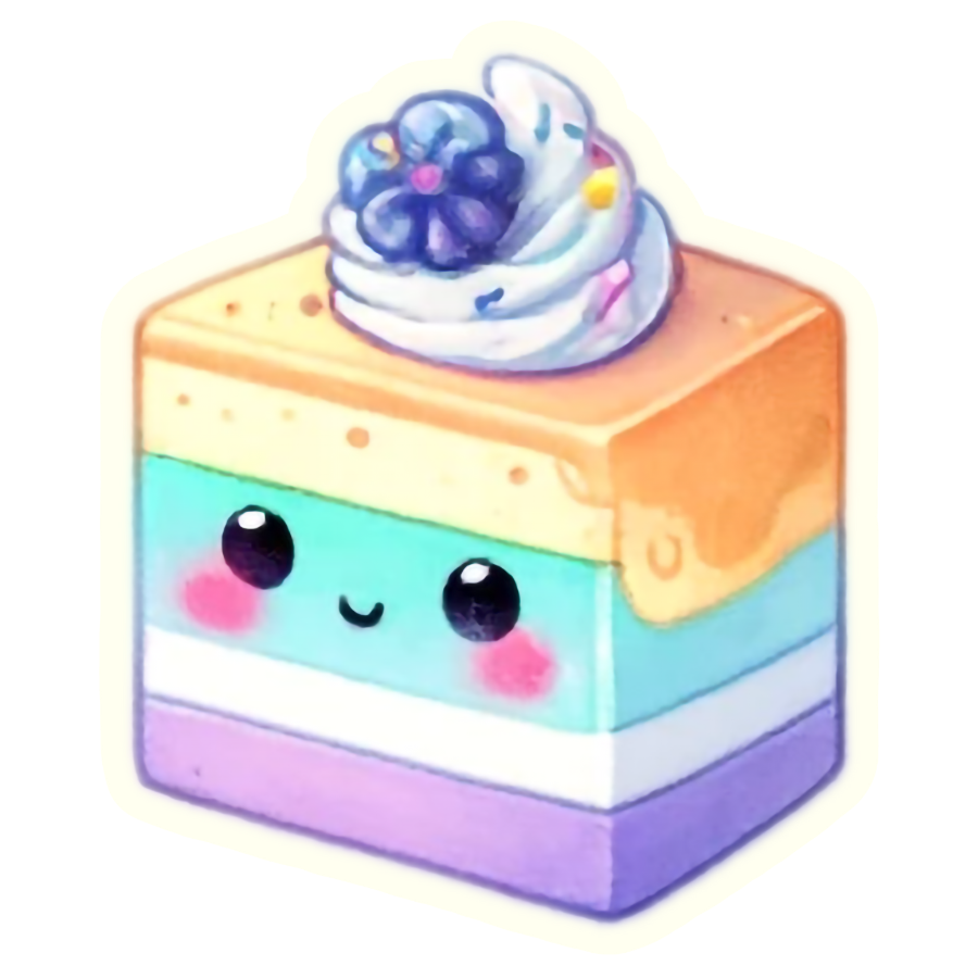 Kawaii Sweet Cake Treat - Die Cut Sticker #1600