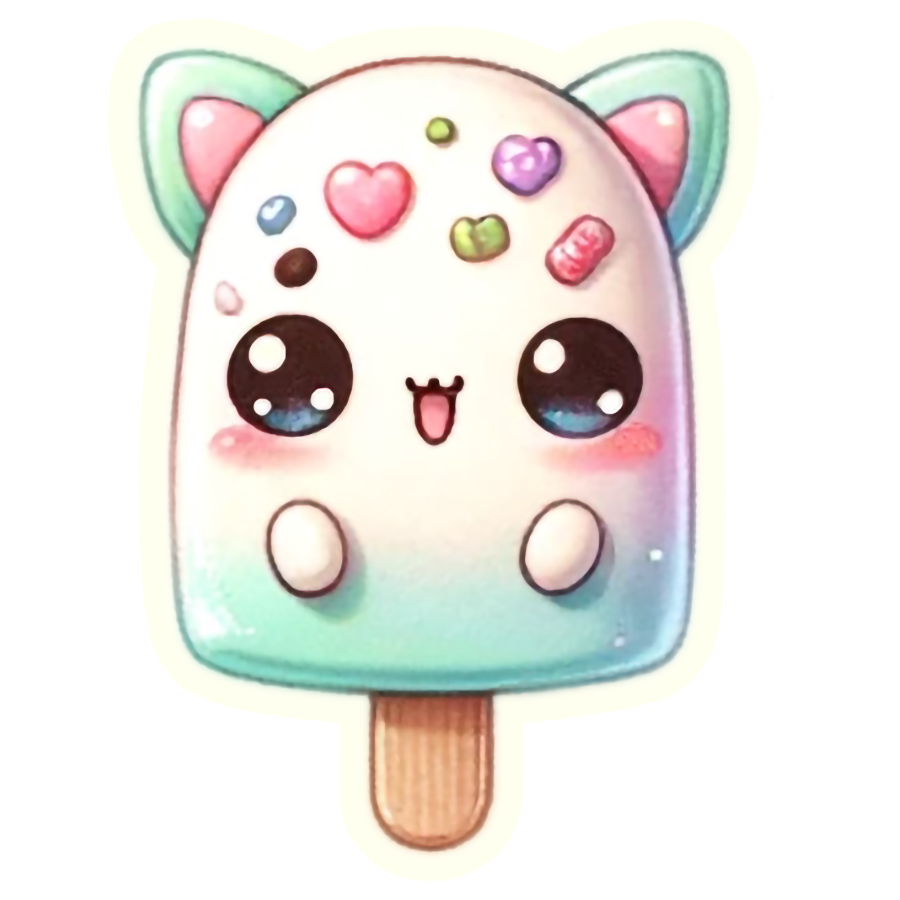 Kawaii Sweet Ice Cream Treat - Die Cut Sticker #1619