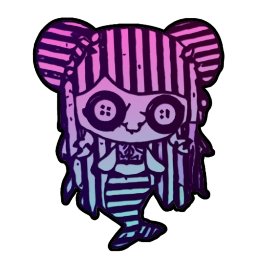 Goth Rag Doll - Die Cut Sticker PJ1007