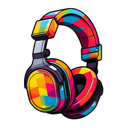 Retro Headphones - Die Cut Sticker #1009