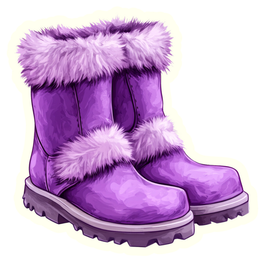 Lavendar Boots- Die Cut Sticker #1015