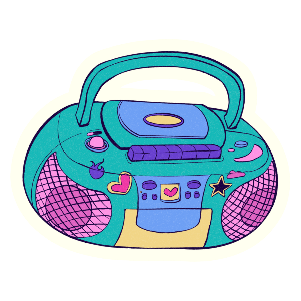 Retro Boom Box - Die Cut Sticker #1021