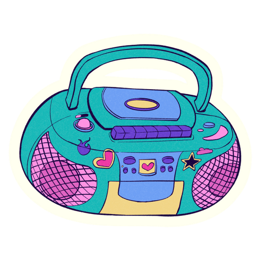 Retro Boom Box - Die Cut Sticker #1021