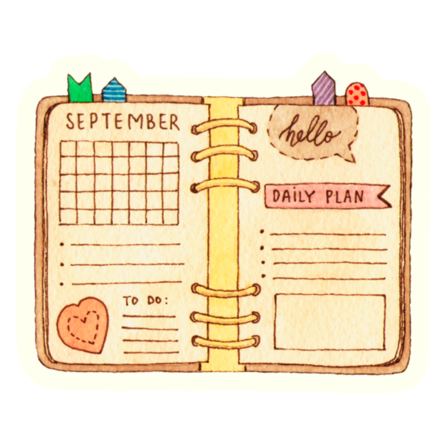 Cute Kawaii Planner - Die Cut Sticker #1036