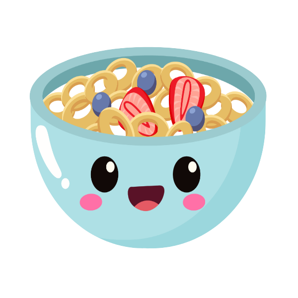 kawaii cereal bowel - Die Cut Sticker #1050