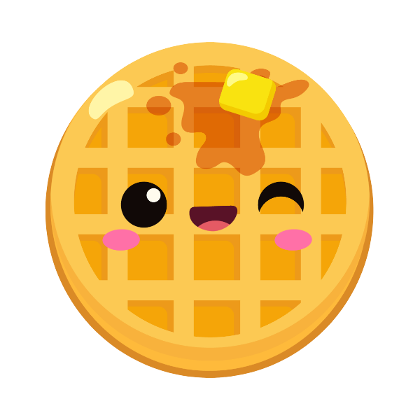 Kawaii Waffle - Die Cut Sticker #1053