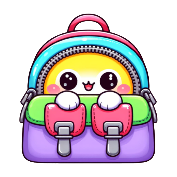 Kawaii Retro Back Pack - Die Cut Sticker #1055