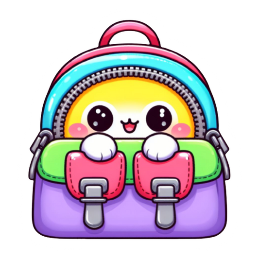 Kawaii Retro Back Pack - Die Cut Sticker #1055