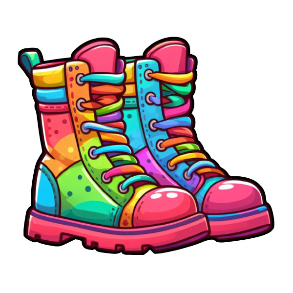 Retro Combat Boots - Die Cut Sticker #1056