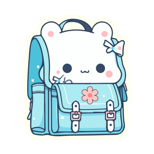 Kawaii Blue Backpack - Die Cut Sticker #1085