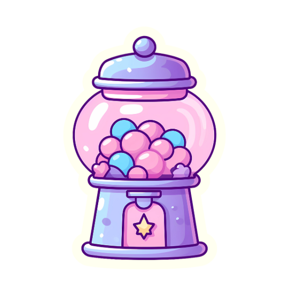 Pastel Bubble Gum Machine - Die Cut Sticker #1086