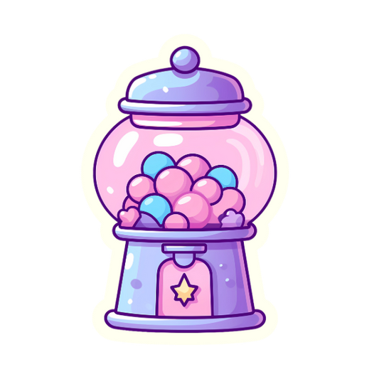 Pastel Bubble Gum Machine - Die Cut Sticker #1086