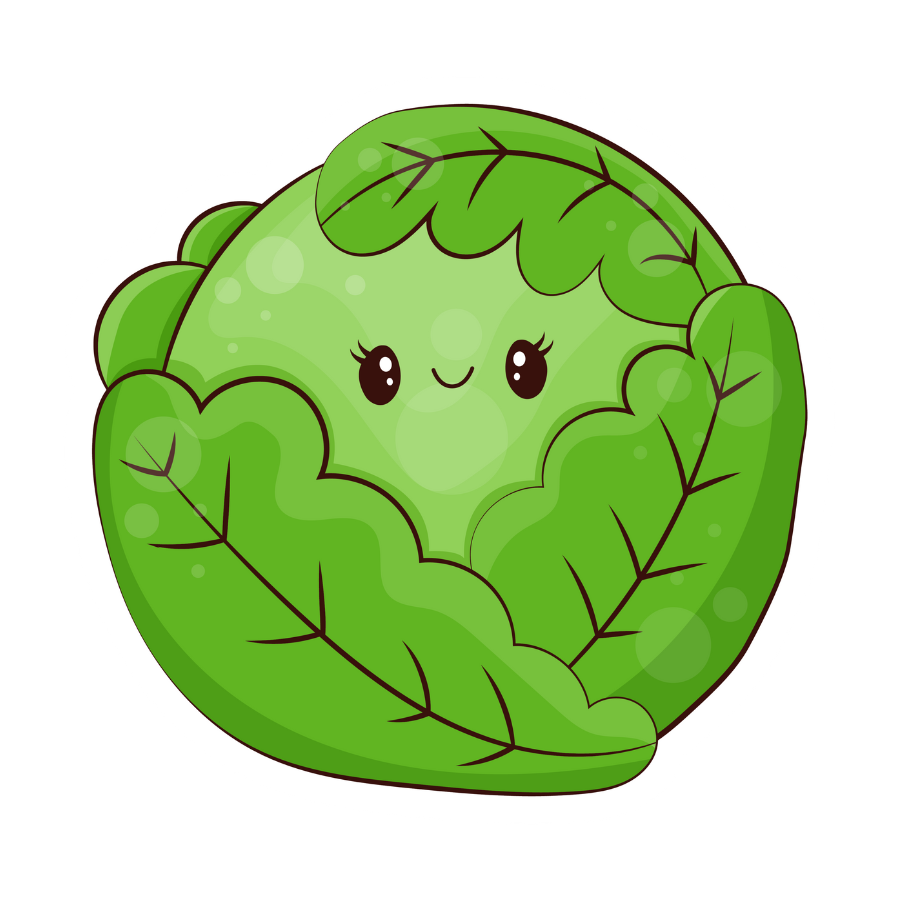 Kawaii Cabbage - Die Cut Sticker #1089