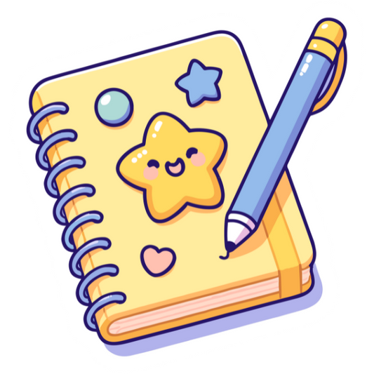 Cute Kawaii Notebook - Die Cut Sticker #1202