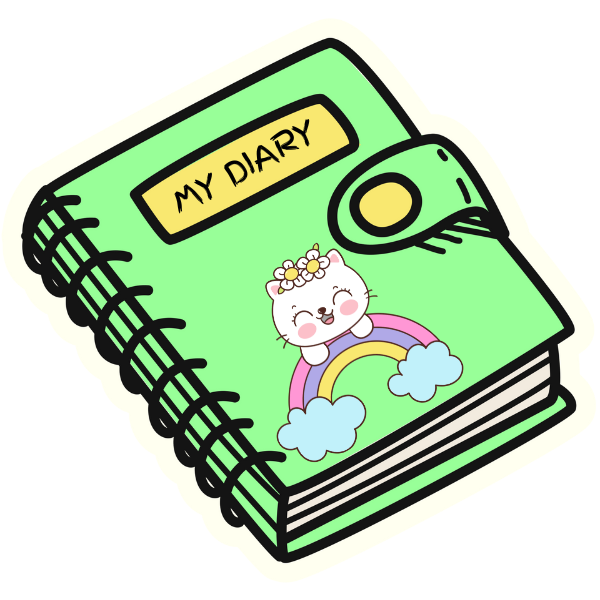 My Diary in Mint Green - Die Cut Sticker #1216