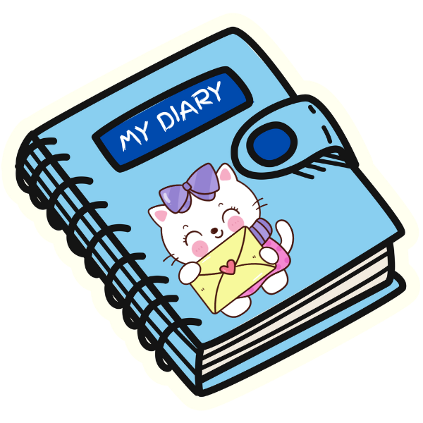 My Diary in Pastel Blue - Die Cut Sticker #1217