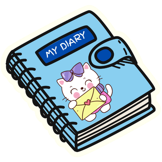 My Diary in Pastel Blue - Die Cut Sticker #1217