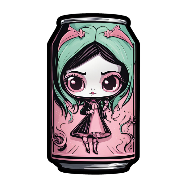 Goth Soda Can - Die Cut Sticker #1440