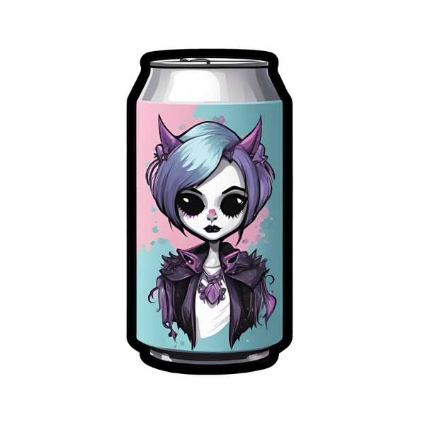 Goth Soda Can - Die Cut Sticker #1450