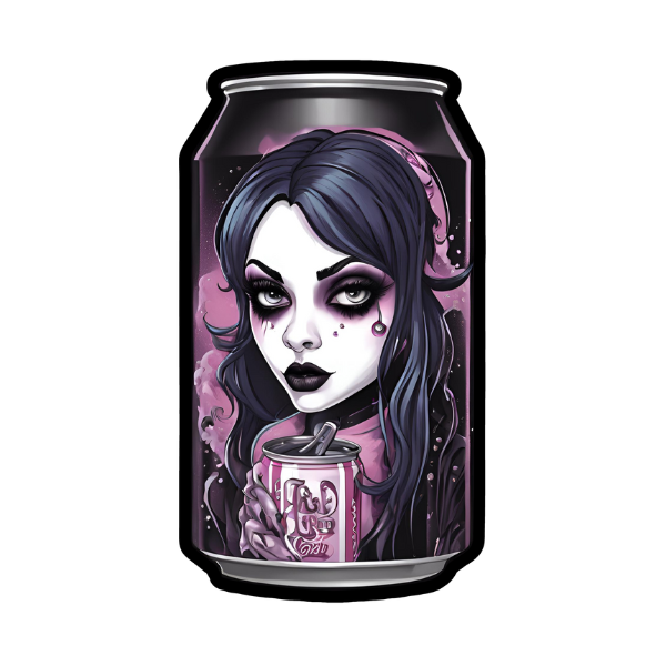 Goth Soda Can - Die Cut Sticker #1556