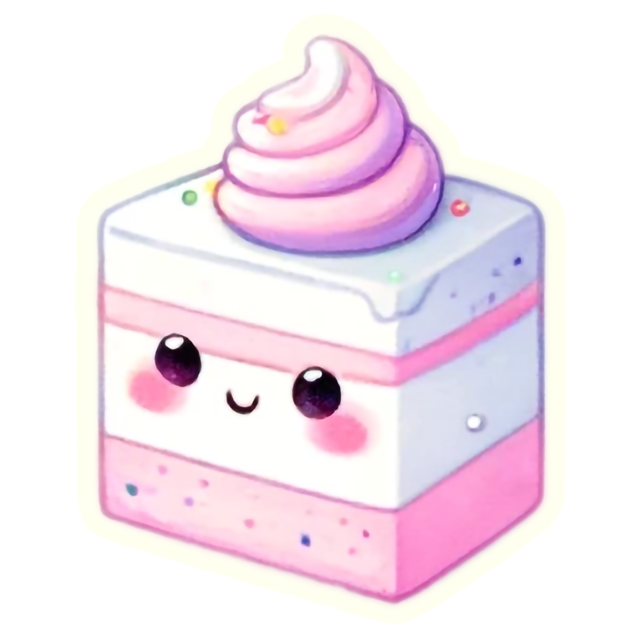 Kawaii Sweet Cake Treat - Die Cut Sticker #1595