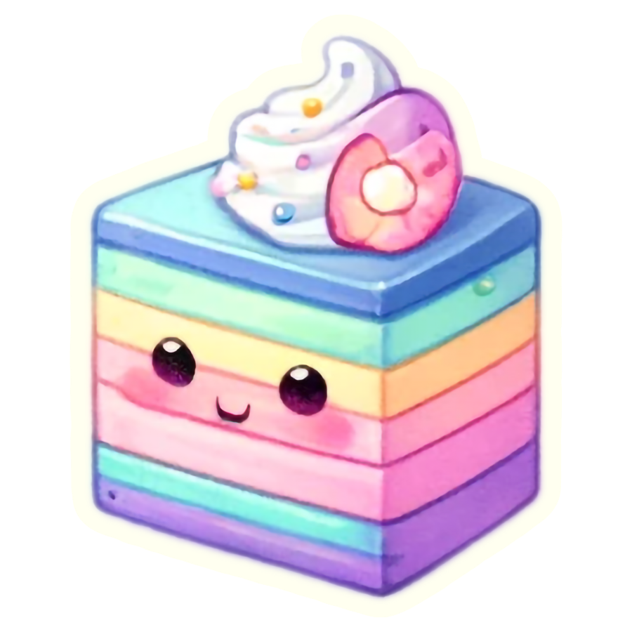 Kawaii Sweet Cake Treat - Die Cut Sticker #1596