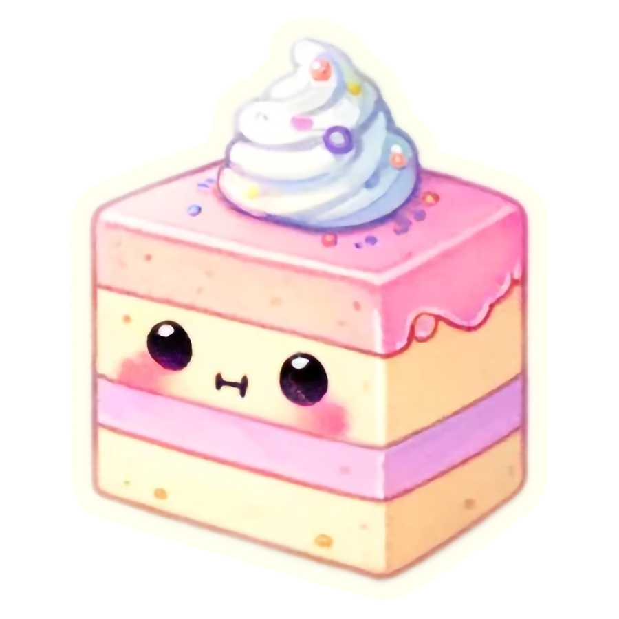Kawaii Sweet Cake Treat - Die Cut Sticker #1597