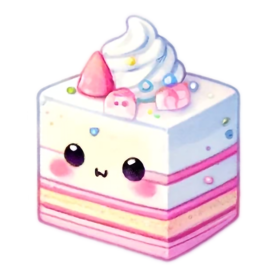 Kawaii Cake Sticker Pack #1 - Die Cut Stickers 2.5" (5ct)