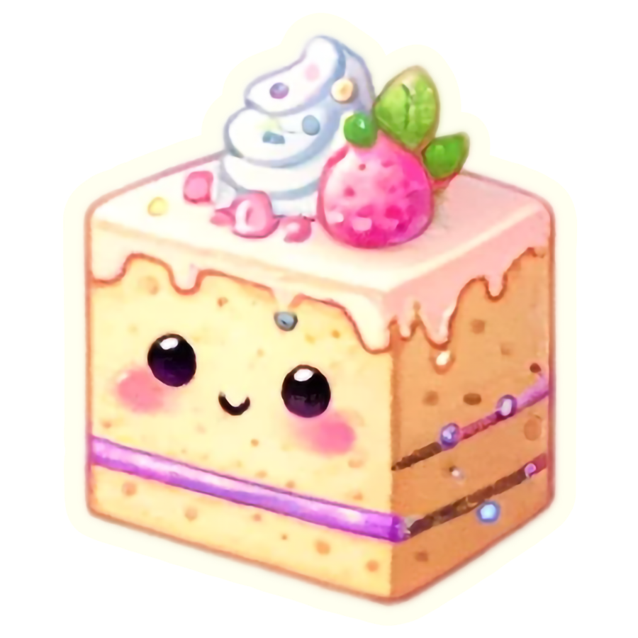 Kawaii Cake Sticker Pack #1 - Die Cut Stickers 2.5" (5ct)