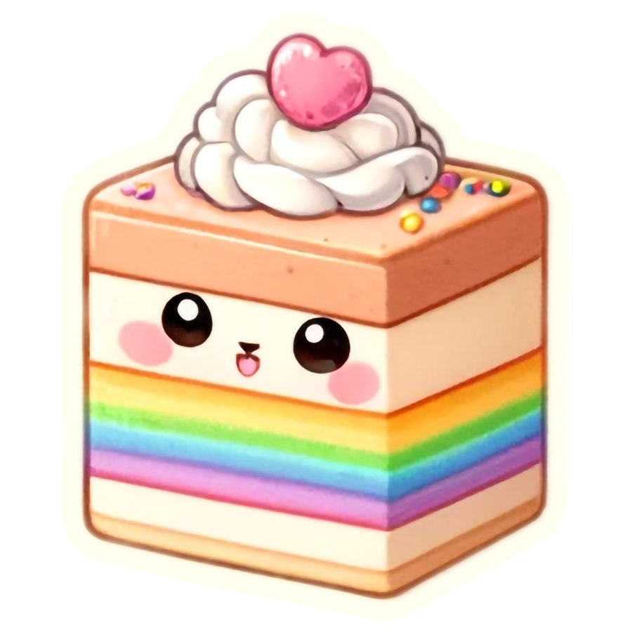 Kawaii Sweet Cake Treat - Die Cut Sticker #1603