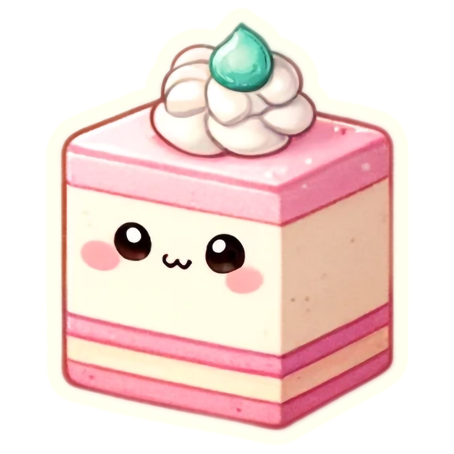 Kawaii Sweet Cake Treat - Die Cut Sticker #1604