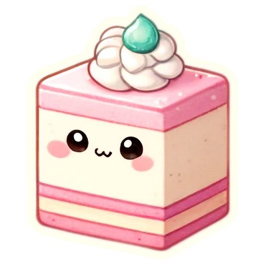 Kawaii Sweet Cake Treat - Die Cut Sticker #1604