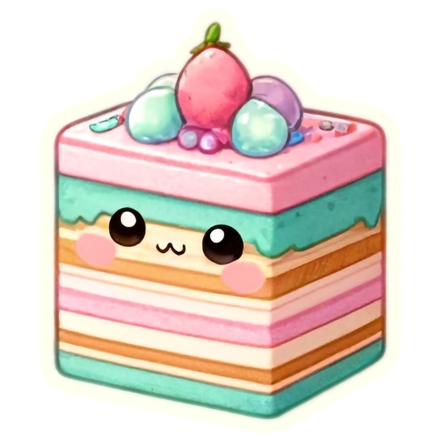 Kawaii Sweet Cake Treat - Die Cut Sticker #1605