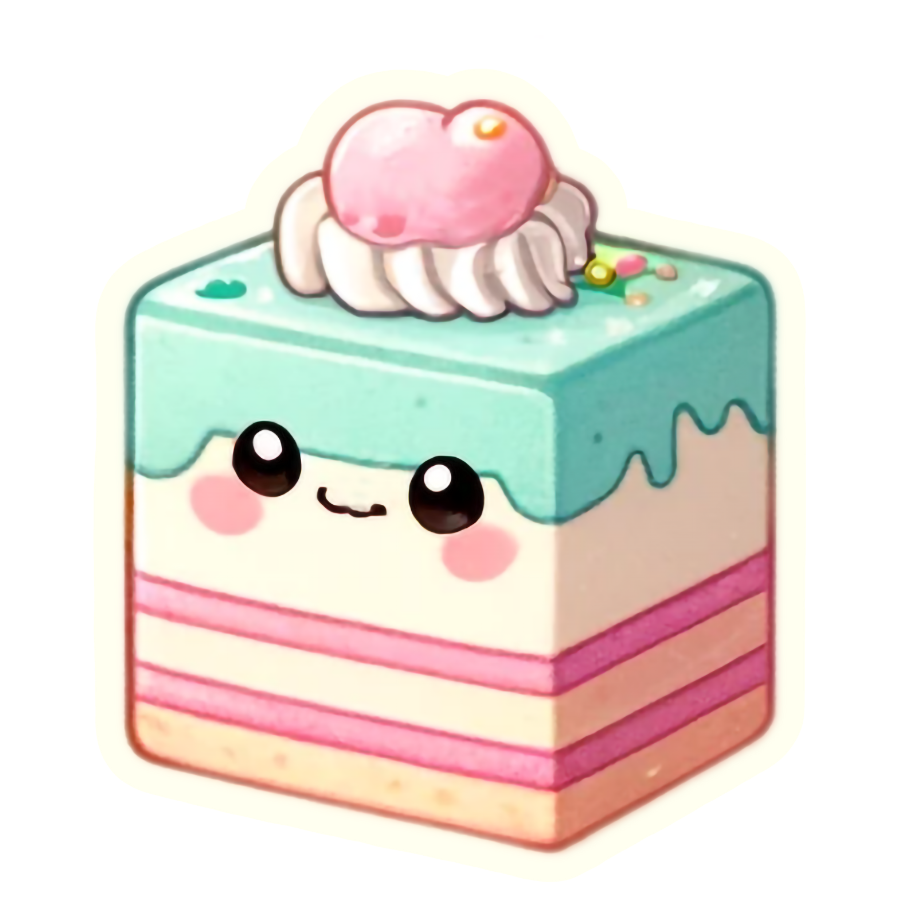 Kawaii Sweet Cake Treat - Die Cut Sticker #1606