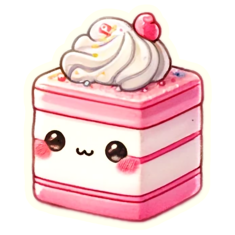 Kawaii Sweet Cake Treat - Die Cut Sticker #1607