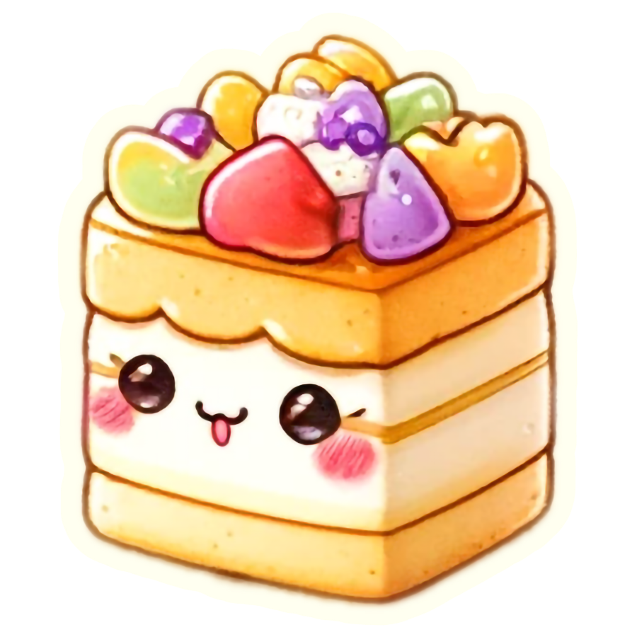 Kawaii Sweet Cake Treat - Die Cut Sticker #1609