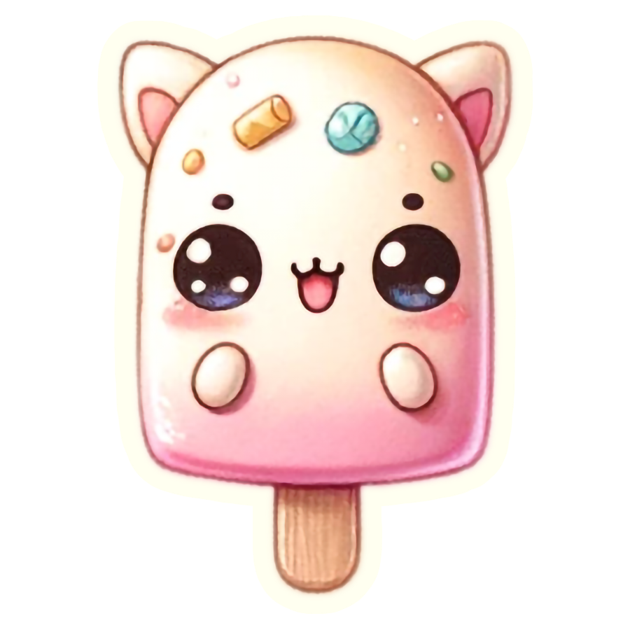 Kawaii Sweet Ice cream Treat - Die Cut Sticker #1611