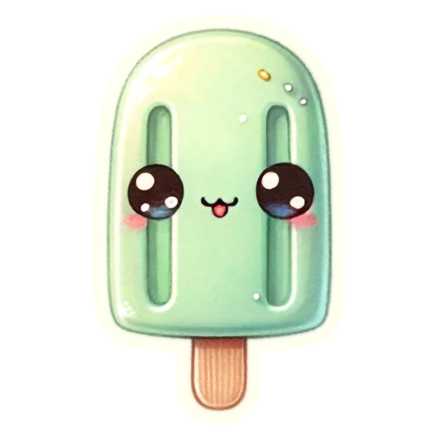 Kawaii Sweet Ice Cream Treat - Die Cut Sticker #1612