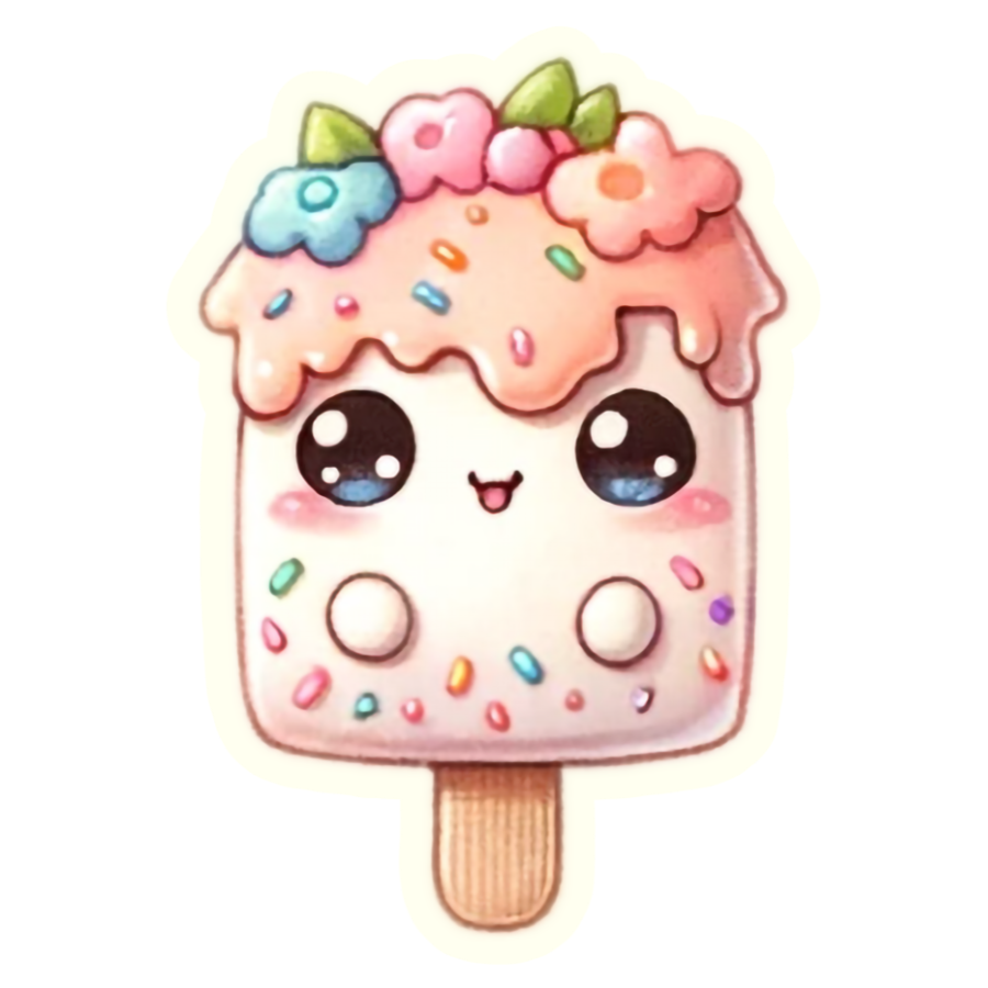 Kawaii Sweet Ice Cream Treat - Die Cut Sticker #1613