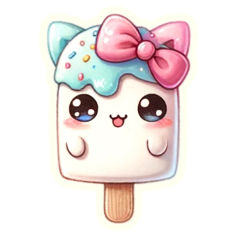 Kawaii Sweet Ice Cream Treat - Die Cut Sticker #1614