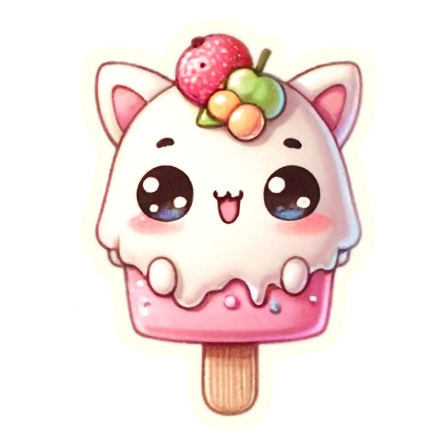 Kawaii Sweet Ice Cream Treat - Die Cut Sticker #1615