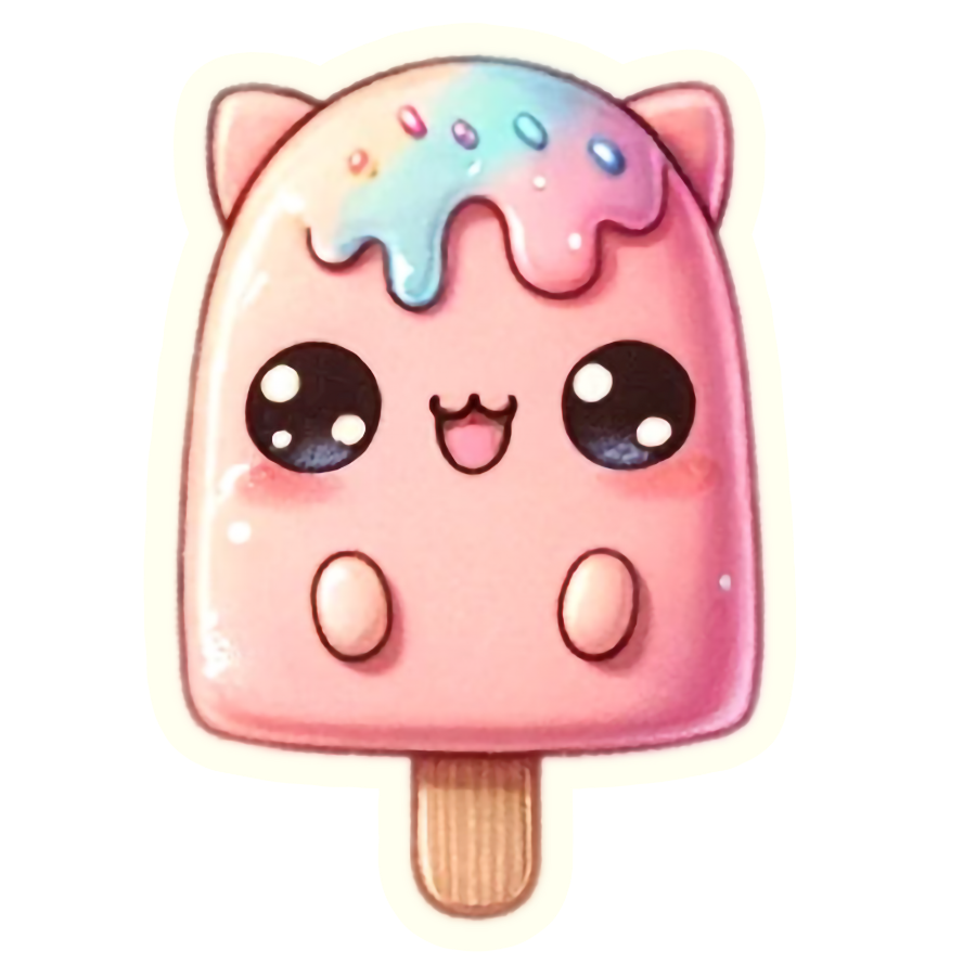 Kawaii Sweet Ice Cream Treat - Die Cut Sticker #1616