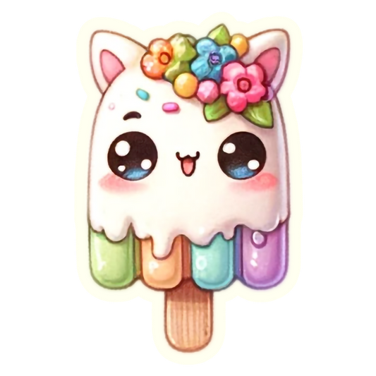 Kawaii Sweet Ice Cream Treat - Die Cut Sticker #1617