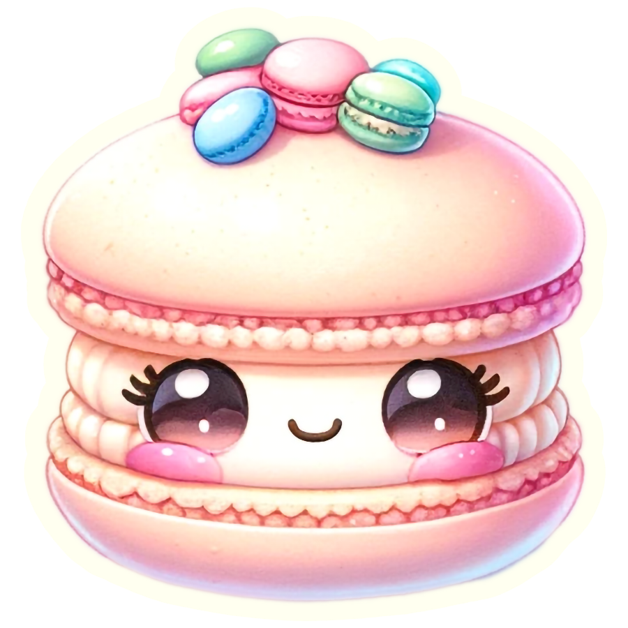 Kawaii Sweet Macaroon Treat - Die Cut Sticker #1636