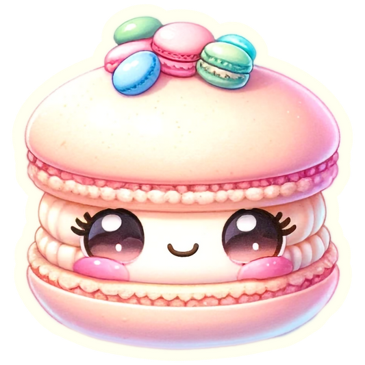 Kawaii Sweet Macaroon Treat - Die Cut Sticker #1636