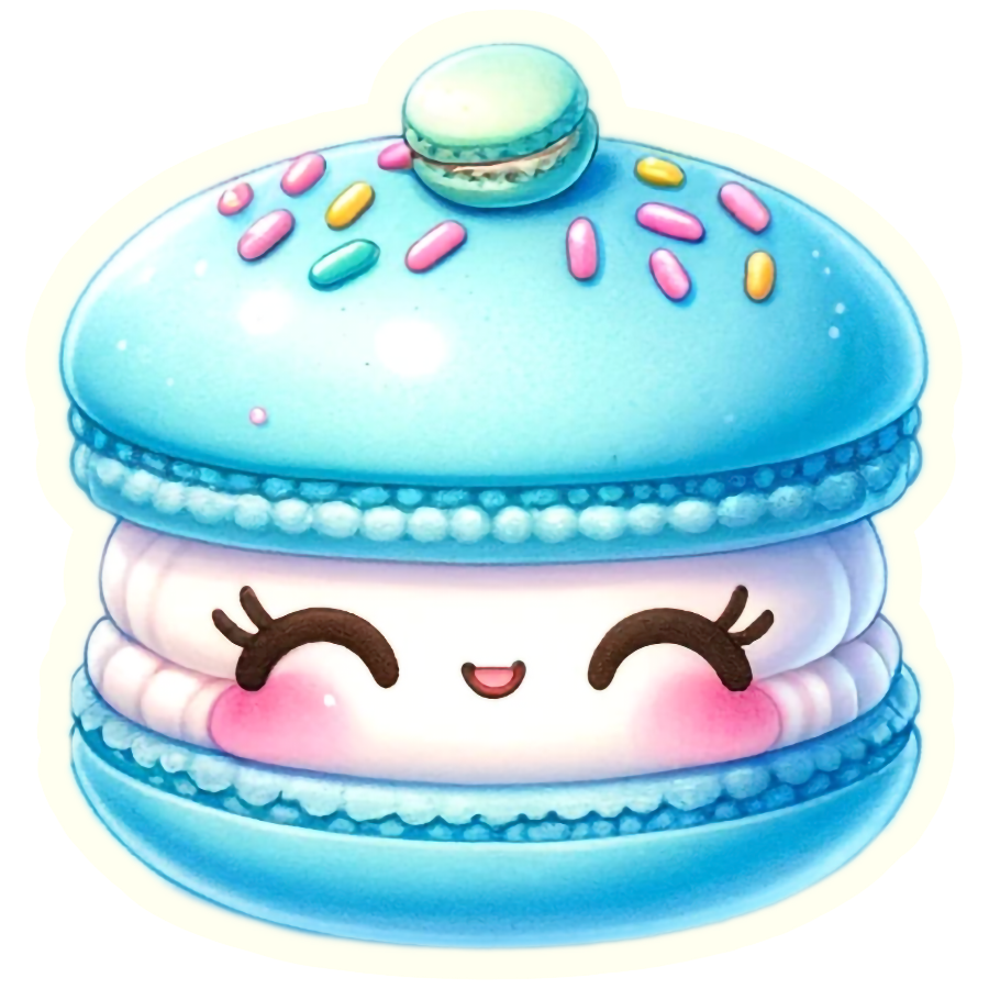 Kawaii Sweet Macaroon Treat - Die Cut Sticker #1637