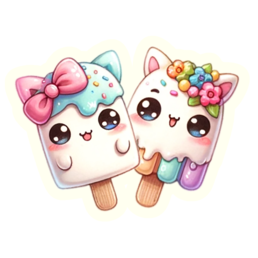 Kawaii Sweet Ice Cream Treat - Die Cut Sticker #1647