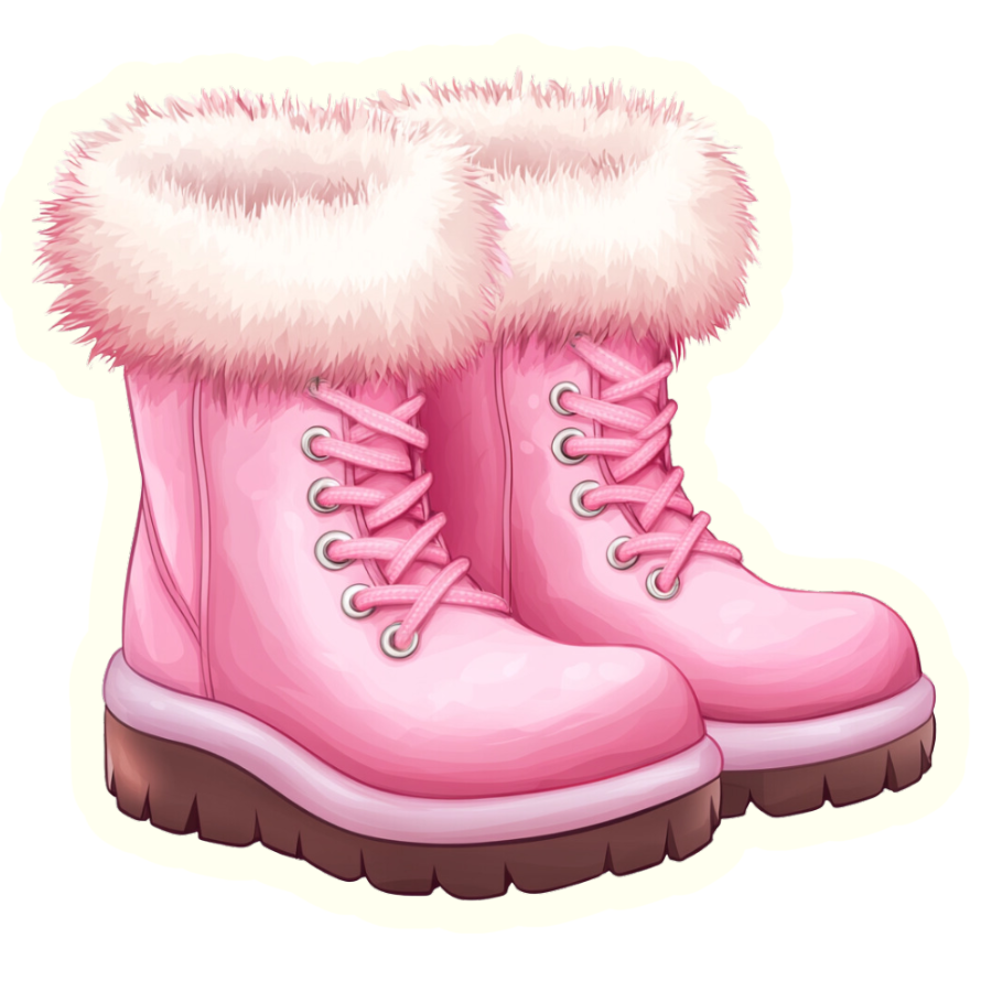 Pink High Top Boots- Die Cut Sticker #1659