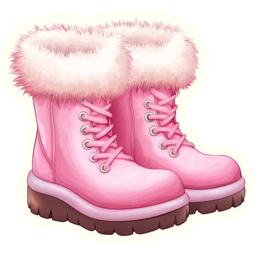 Pink High Top Boots- Die Cut Sticker #1659