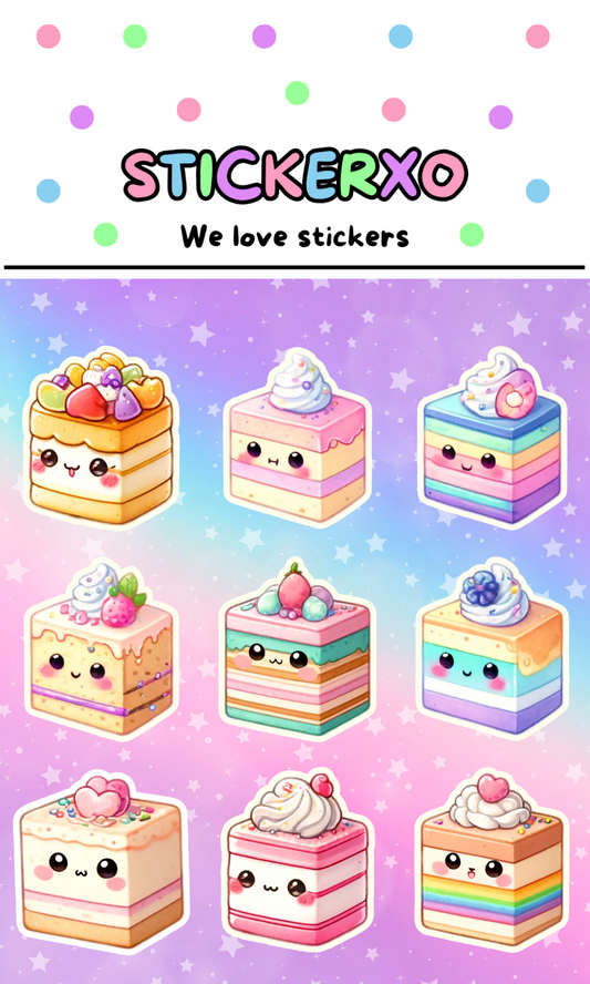 Kawaii Cake Mini Sticker Sheet - SSKM1000